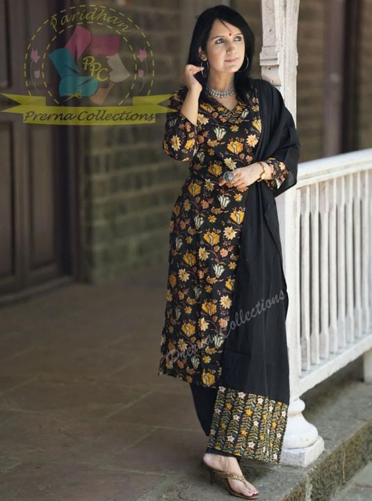 Pure cotton kurti set with pant uploaded by Ladies fashion hub on 8/23/2022