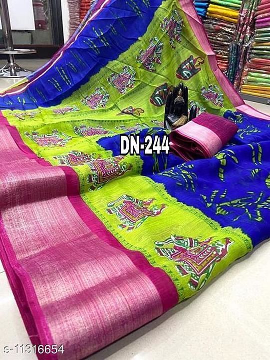 *Charvi Drishya Sarees*
Saree Fabric: Linen
Blouse: Running Blouse
Blouse Fabric: Linen
Pattern: Pri uploaded by Cck_boutique on 11/29/2020