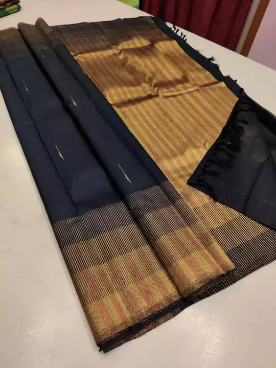 Post image Pure kanchipuram silk sarees handwoven with 1 g pure jari tredional collection.