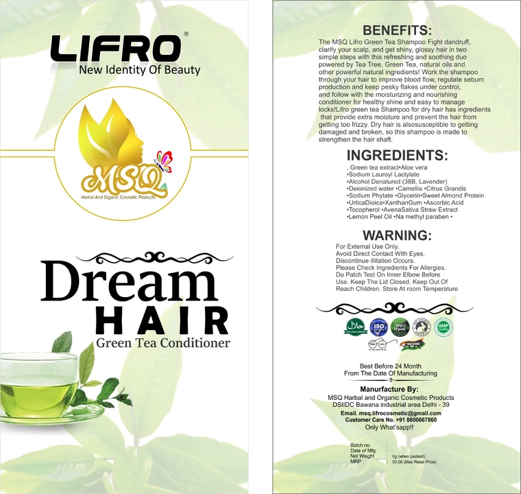 Dream Hair Green Tea Conditioner  uploaded by  MSQ Lifro Products on 8/23/2022