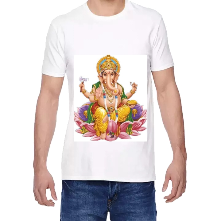 Ganesh Chaturthi Polyester Tshirts 08 uploaded by business on 8/23/2022