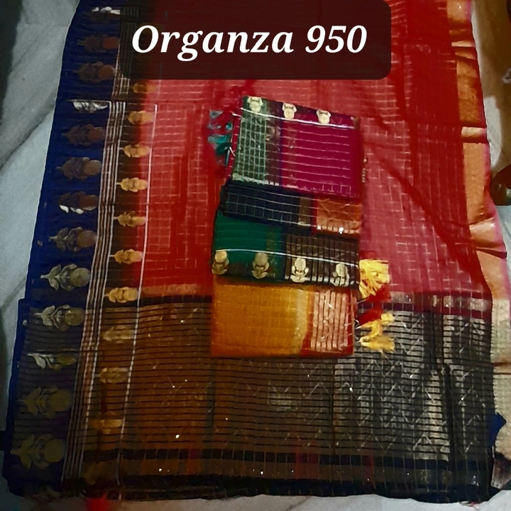 Organza check 550/- uploaded by Paradise saree on 8/23/2022