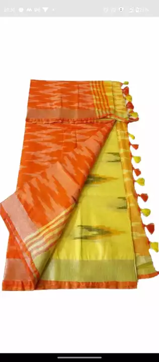 Cotton ikkat Sarre with blouse  uploaded by Shivshakti fabrics on 8/23/2022
