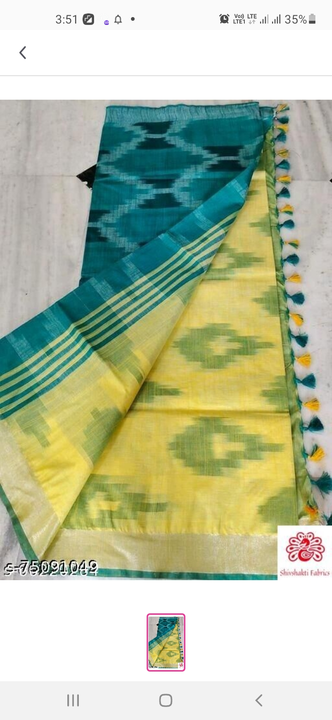 Cotton ikkat Sarre with blouse  uploaded by Shivshakti fabrics on 8/23/2022
