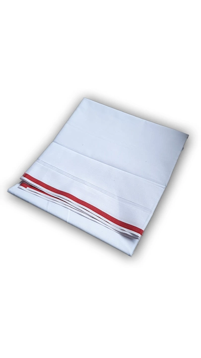 Product image of White lungi with small border, ID: white-lungi-with-small-border-600423a6