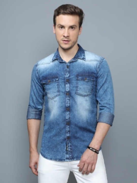 CAZZBA Men Washed Casual Blue Shirt

Fabric: Denim

Regular Fit, Full Sleeve

Collar Type: Cut Away
 uploaded by business on 8/24/2022