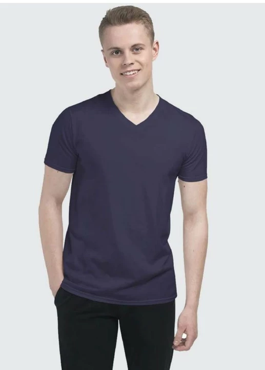 100 % cotton v-neck T-shirt uploaded by Scabdap fashion and retail pvt ltd on 8/24/2022