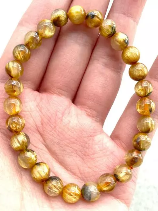 Golden rutile bracelets available for sale. uploaded by Aarav agates on 8/24/2022