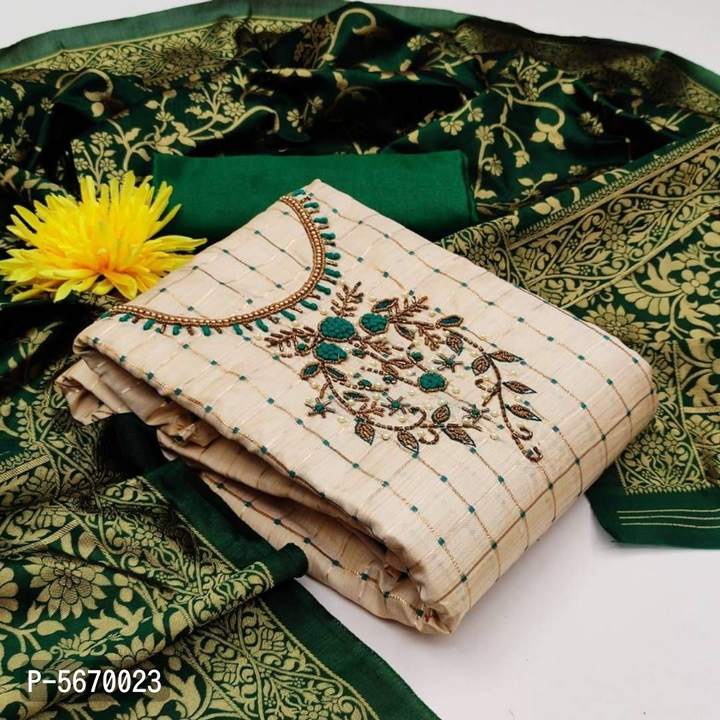 Stylish Jacquard Dress Material with Dupatta uploaded by business on 8/24/2022