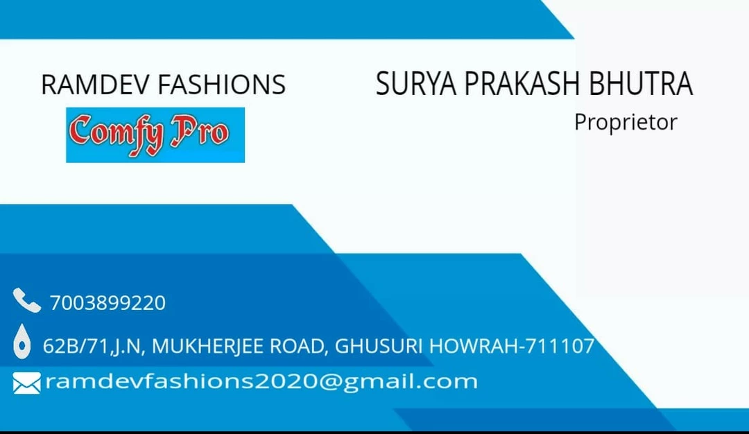 Visiting card store images of Ramdev Fashions