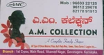 Business logo of A.M COLLECTION based out of Davangere