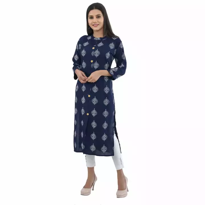 Rayon Printed Straight Kurti uploaded by business on 8/25/2022