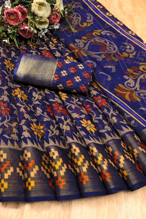 New cotton fancy saree uploaded by business on 8/25/2022