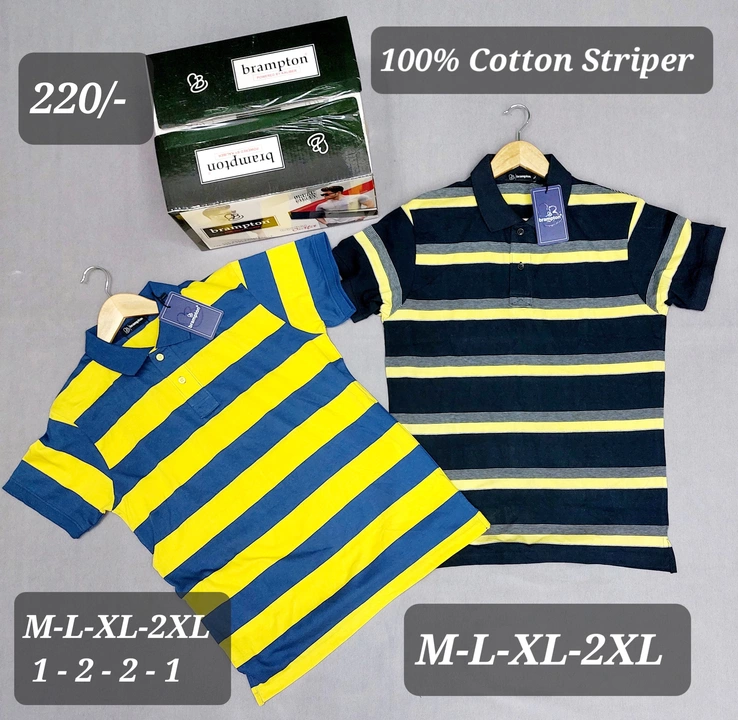 100% Cotton Striper Polo t-shirt uploaded by Kaliber Exports on 8/25/2022