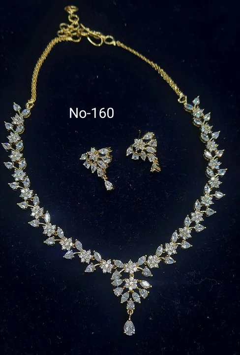 Post image Designer Cz flexible Necklace sets available in premium export quality cz with brass material gold plated Rosegold plated and rhodium plated