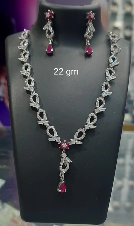 Post image Starling Silver Necklace sets with export quality cz original rhodium plated with 92.5 purity stamp.