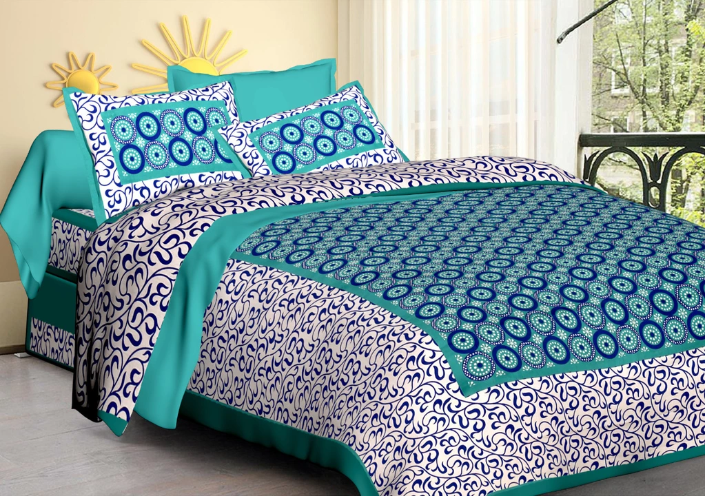 Post image New cotton double bed, bed-sheet with 2 pieces of pillow covers