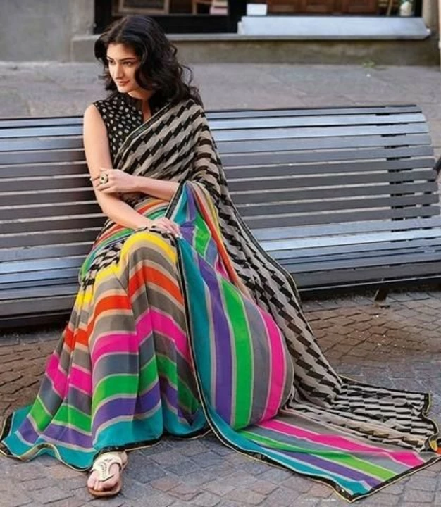 New Georgette printed saree  uploaded by business on 8/25/2022