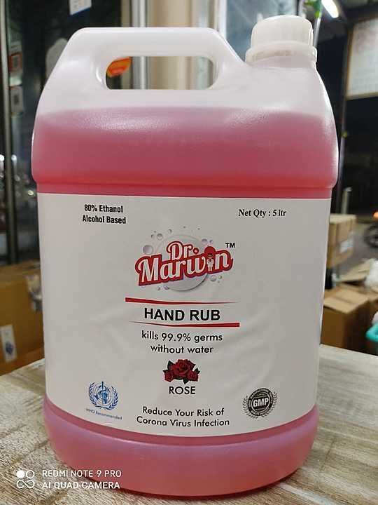 Dr. MARWIN Hand rub 5 ltr Sanitizer uploaded by business on 12/1/2020