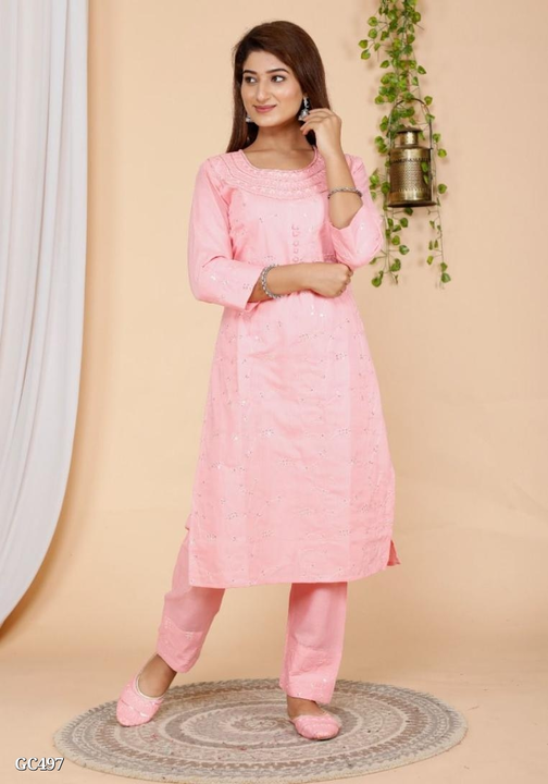 Beautiful sequence kurti pant set  uploaded by business on 8/25/2022