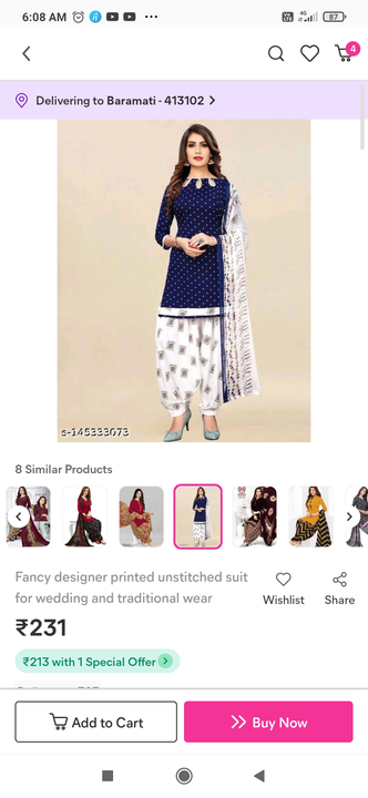 Fancy designer printed unstitched suit for wedding and traditional wear uploaded by Fashion house on 8/26/2022