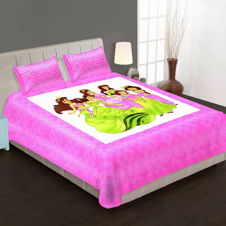 Post image New cotton hand block painted double bed Bed-sheets with 2pieces of pillow covers