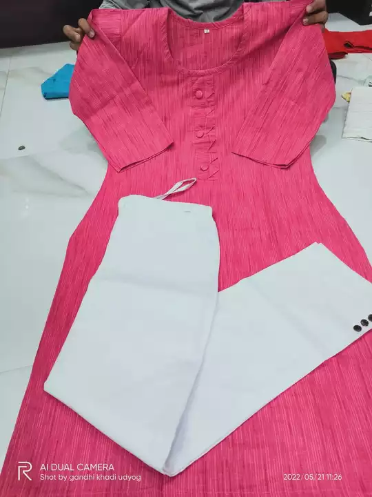Quality handloom khadi cotton kurtis and pant uploaded by business on 8/26/2022