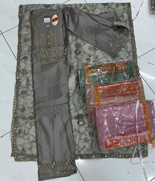 Cotton Suit, unstitched, with embroidery  uploaded by Al haram cloth emporium on 8/26/2022