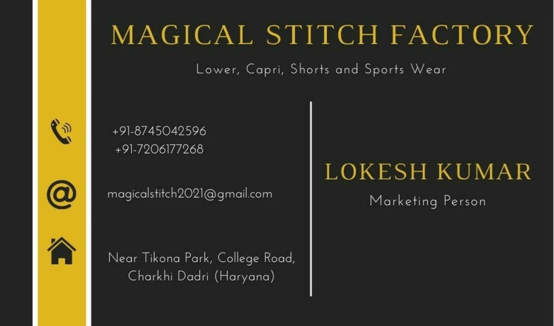 Visiting card store images of Magical stitch factory