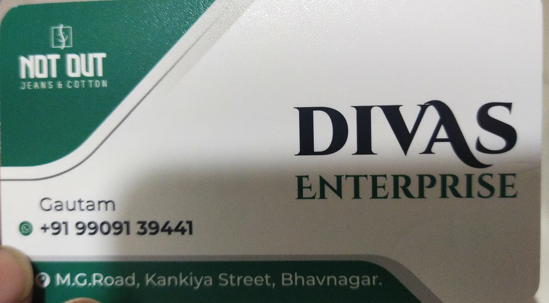 Visiting card store images of Divas Enterprises
