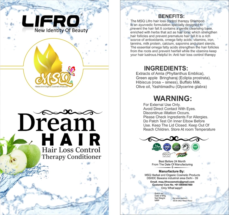 Dream Hair Hair Loss Control tharepy Conditioner  uploaded by  MSQ Lifro Products on 8/27/2022
