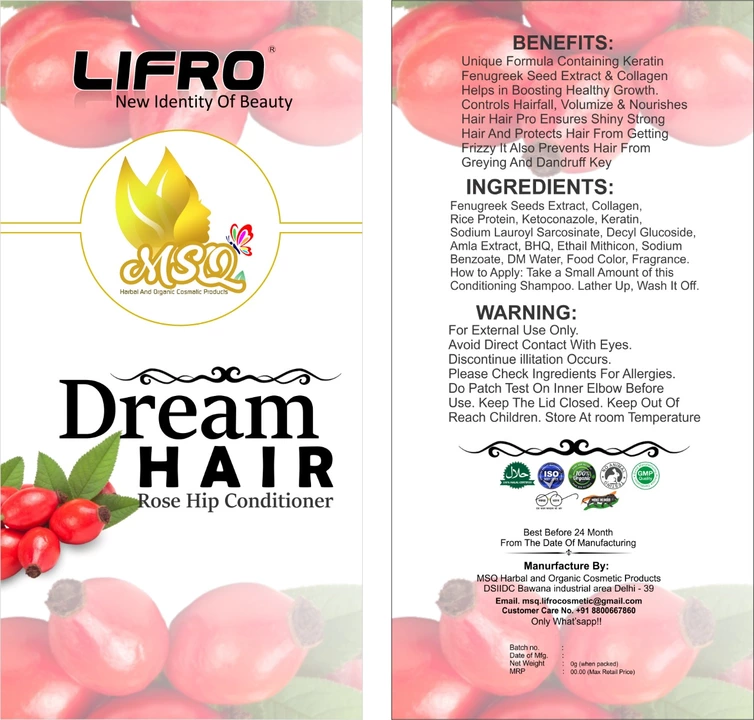Dream Hair Rose Hips Conditioner  uploaded by  MSQ Lifro Products on 8/27/2022