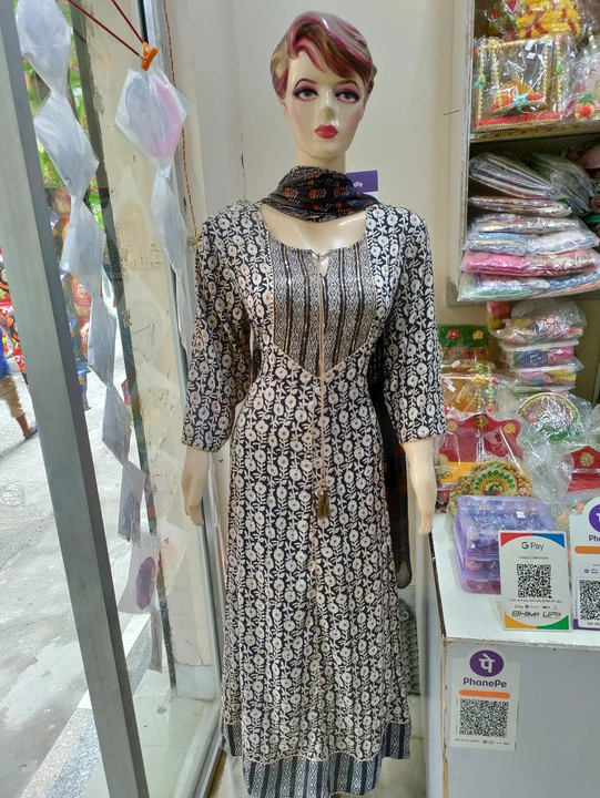 Long cotton kurti with pant and dupatta uploaded by Vaasu collections on 8/27/2022