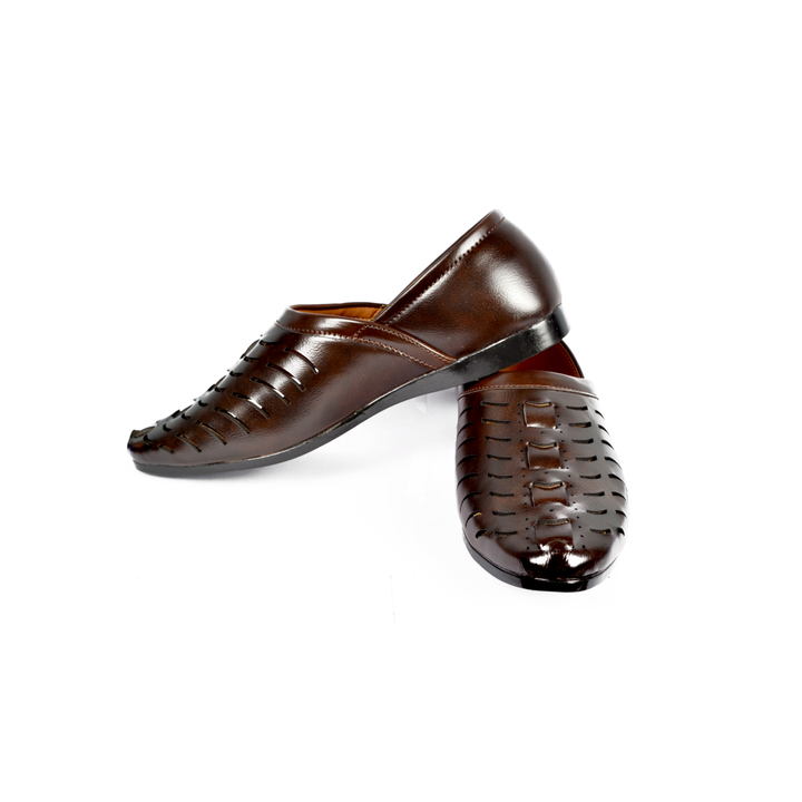 Laser cut brown Nagra shoe for kids and Boys uploaded by Kardam Group India on 8/27/2022