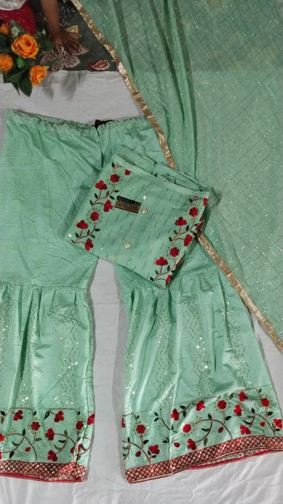 Semi stitched sharara suit uploaded by business on 8/27/2022