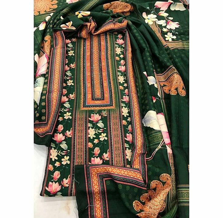Beautiful Pashmina Suits 🌸
Kashmiri print pashmina shirt , with Swarovski work
Pashmina self printe uploaded by business on 12/3/2020