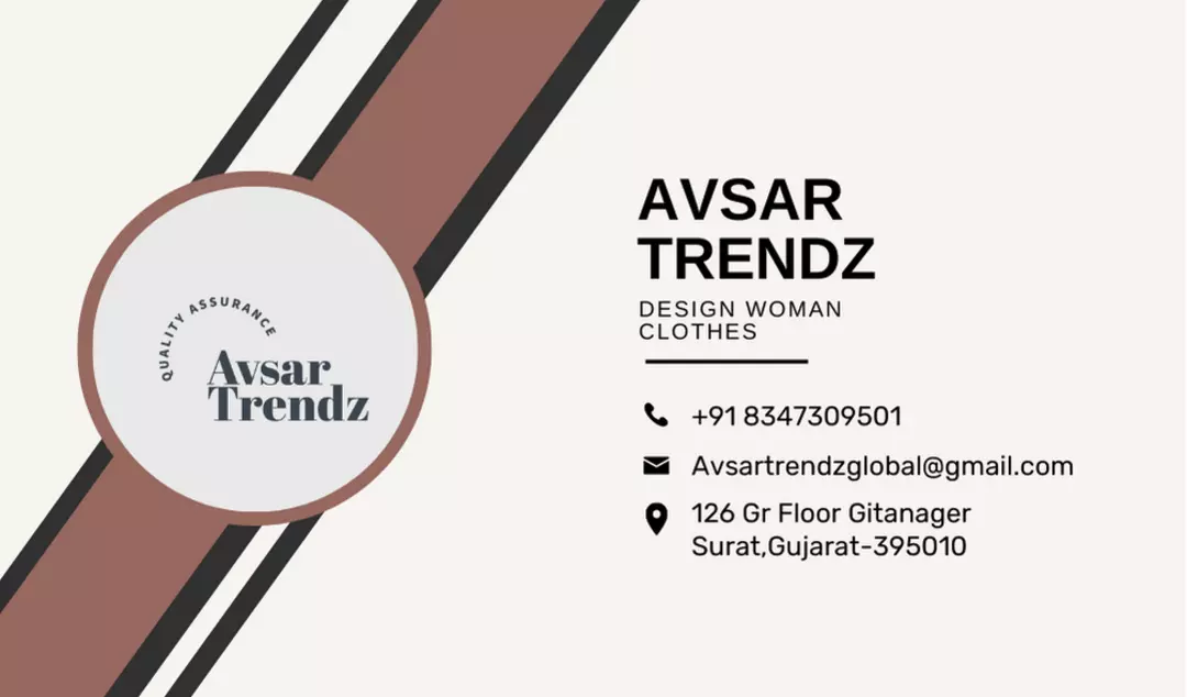 Visiting card store images of Avsar Trendz