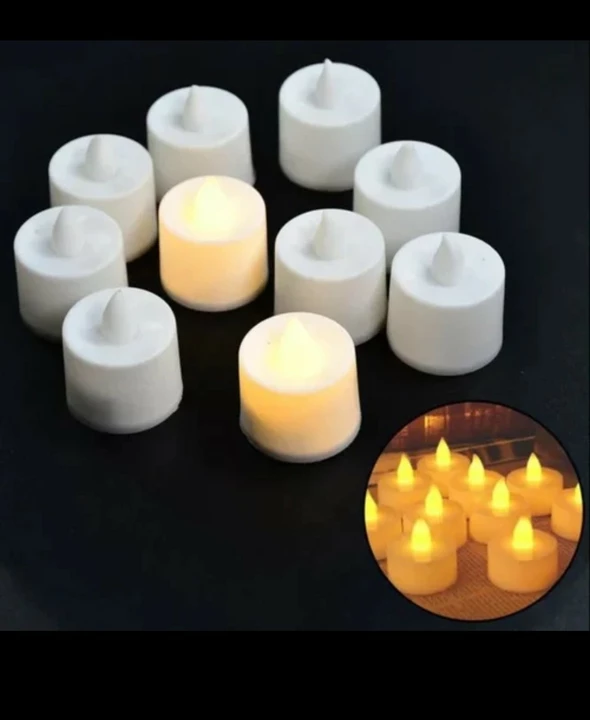 FESTIVAL DECORATIVE - LED YELLOW TEALIGHT CANDLES (WHITE, 10 PCS) WITH CONTAINER uploaded by H&K INTERNATIONAL on 8/28/2022