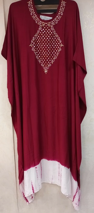 Muslin Kaftan, hand embroidered.  uploaded by business on 8/28/2022