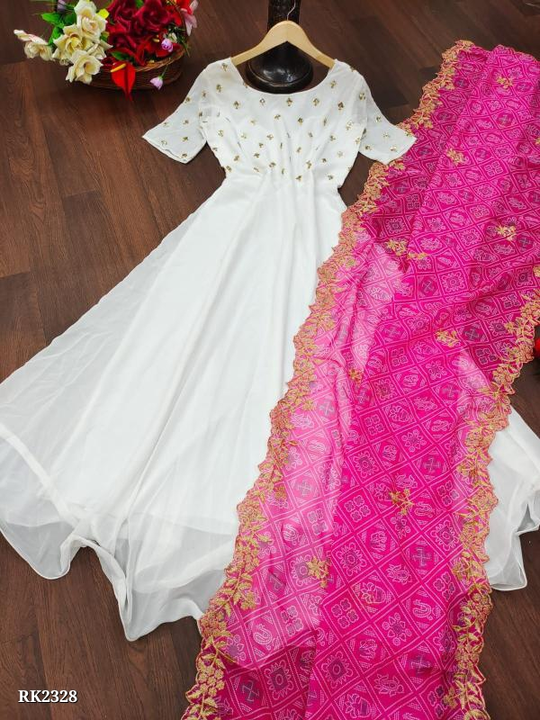 Gown with Dupptta🥳🥳 festival collections uploaded by Fashion fabric on 8/28/2022