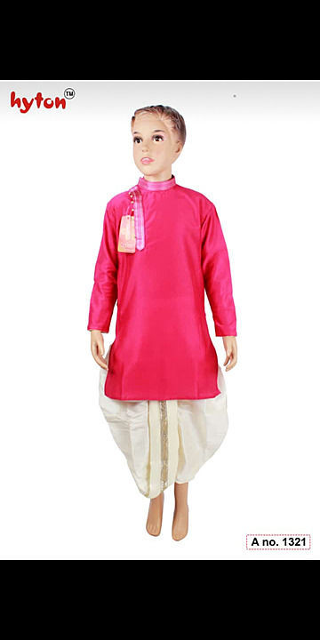 Post image Why you should wear casul wear when their is a fashionable kurta dhoti for any occasion of good quality and at same price 
Pink color kurta with cream color dhoti
Size - 1-2-3...10
For 1 year kids to 10 year
MOQ - 10 pieces