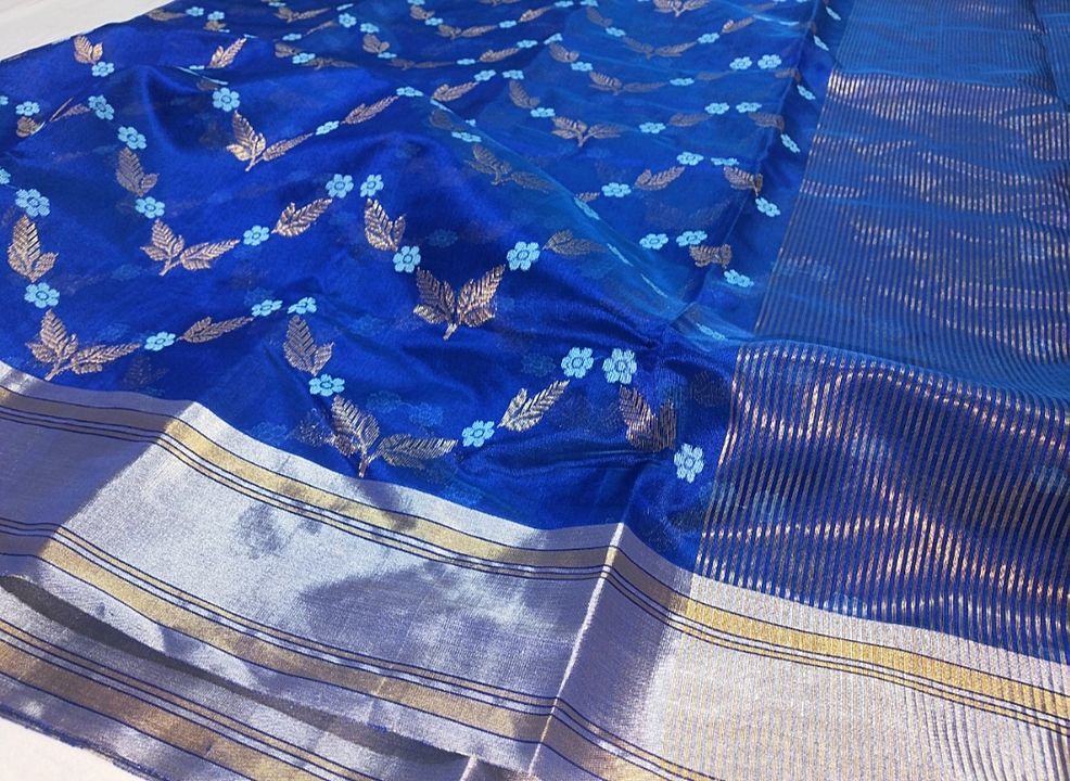Chanderi samaanta pattu silk sarees with allover jaal  uploaded by business on 12/4/2020