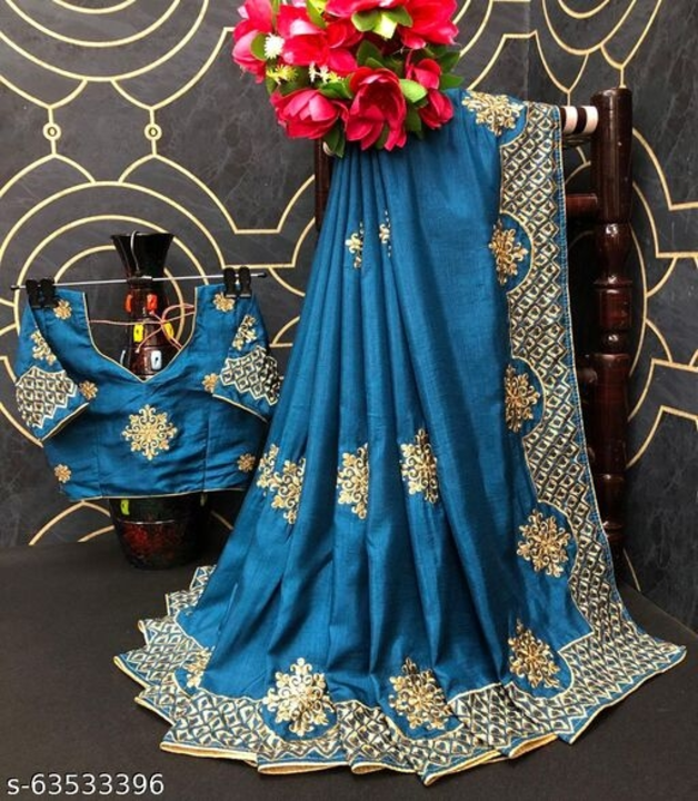 Dola silk c pallu saree with blouse embroidery worked  uploaded by Namienterprise on 8/29/2022