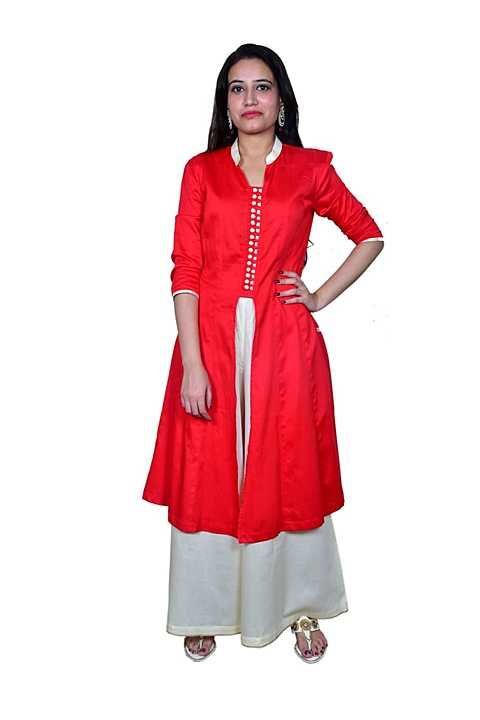 Maravillesa front slit kalidaar kurti with flared plazo uploaded by Radhe krishna clothing on 12/4/2020