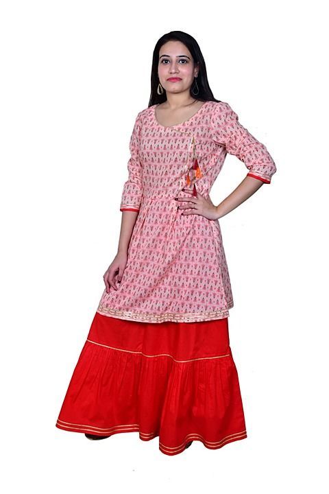 Maravillesa short tussle kurti with long flared skirt uploaded by Radhe krishna clothing on 12/4/2020