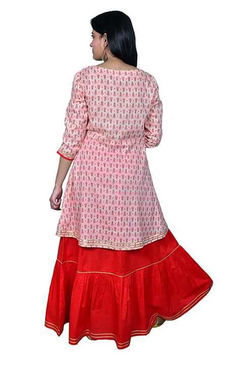 Maravillesa short tussle kurti with long flared skirt uploaded by Radhe krishna clothing on 12/4/2020