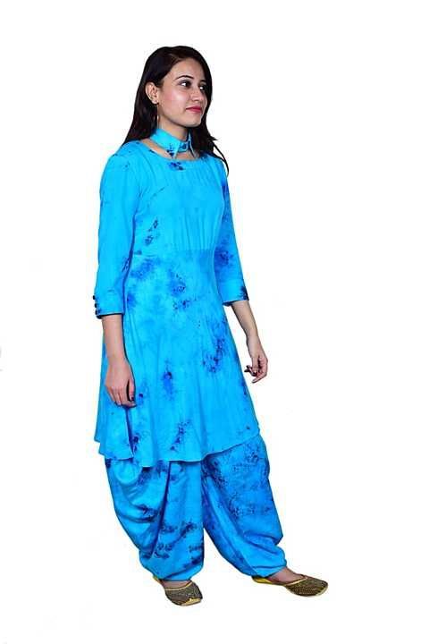 Maravillesa Estionished blue collar neck with dhoti uploaded by Radhe krishna clothing on 12/4/2020
