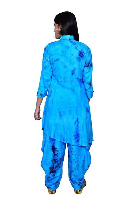 Maravillesa Estionished blue collar neck with dhoti uploaded by business on 12/4/2020