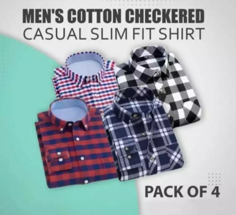 Men Checked Shirt Pack Of 4 uploaded by Khemka Enterprises on 8/29/2022