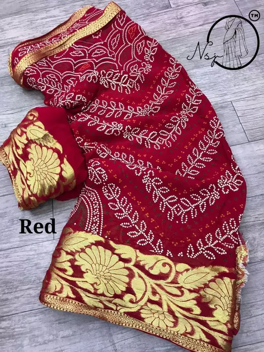 Post image ❤️ GK presents 👉keep shopping with us *     ❤️CHUNDRI ❤️
💃🏻fully Demanded restock avl💃🏻
💖💖 New launching💖💖
👉👉 pure jhorjt big zari border with running blouse Jaipuri traditional Bandej saree 💯 special saree Beautiful ladies 😍😍😍💖💖💖

🅿️🅿️💖👉👉1200+$
 _now fast book*________________________*